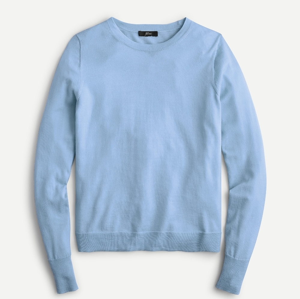 New! J. Crew sz XS X-Small Merino Wool Crewneck Sweater Top Blue NWT